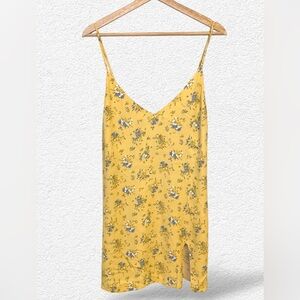 Reformation Marlowe Floral Mini Slip Dress Yellow Size S